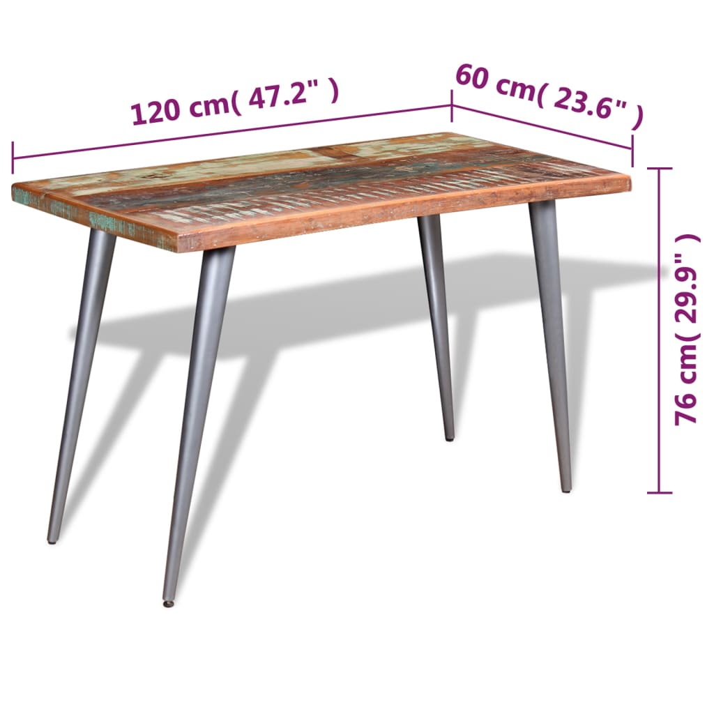 Esstisch Altholz Massiv 120X60X76 Cm