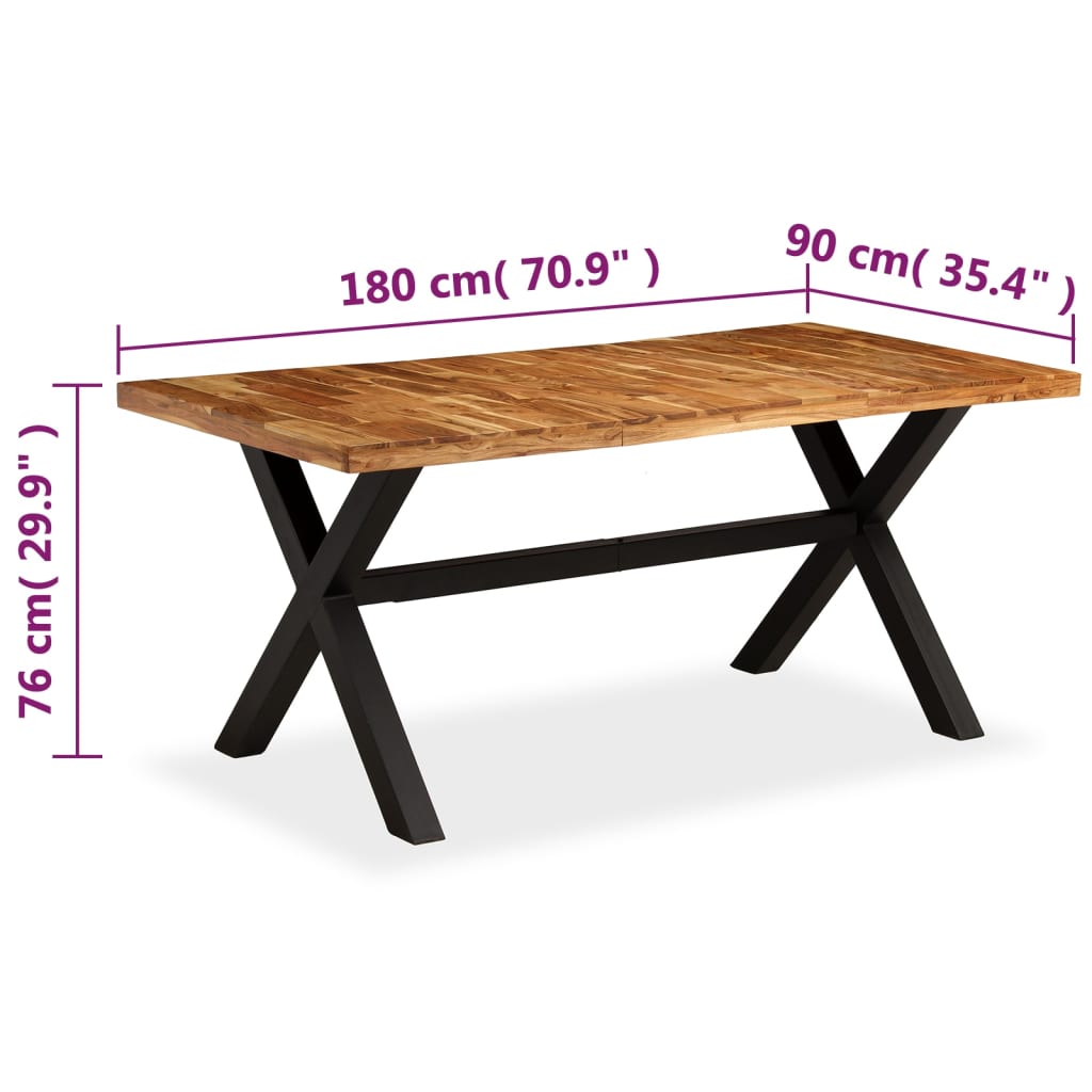 Esstisch Akazien- Und Mangoholz Massiv 180 X 90 X 76 Cm