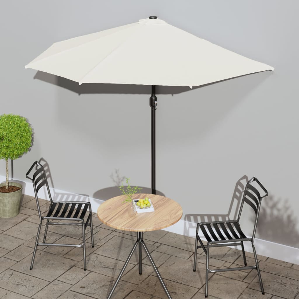 Balkon-Sonnenschirm Mit Alu-Mast 270X144 Cm Halbrund