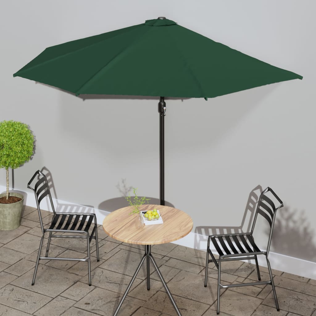 Balkon-Sonnenschirm Mit Alu-Mast 270X144 Cm Halbrund