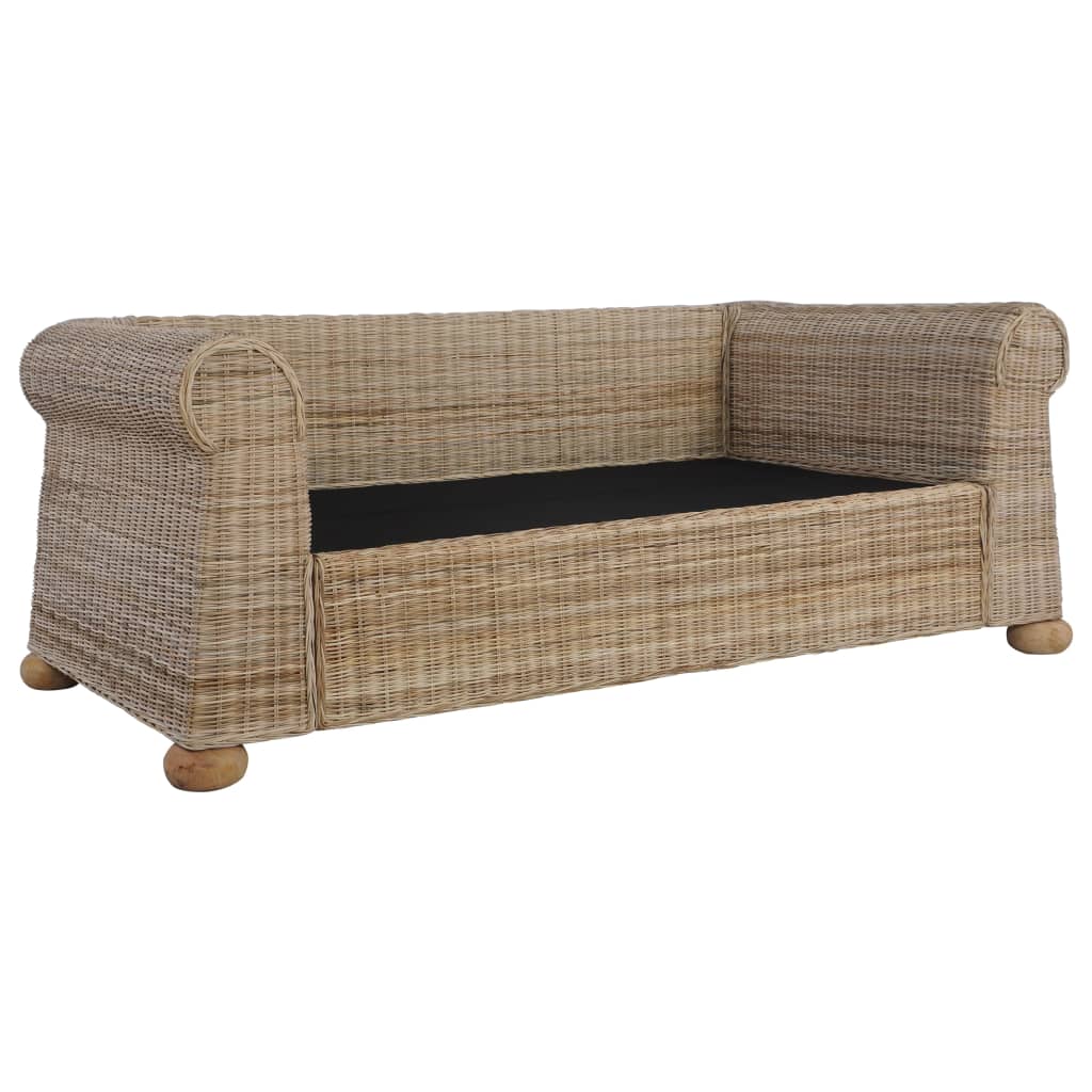 -Sofa Mit Kissen Natur Rattan