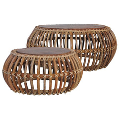 Couchtische 2 Stk. Natur Rattan