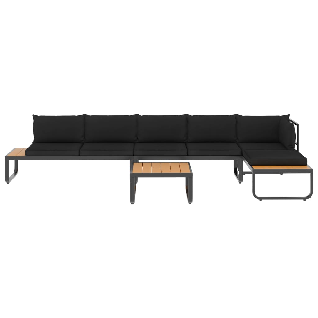 4-Tlg. Garten-Ecksofa-Set Mit Auflagen Aluminium Und Wpc