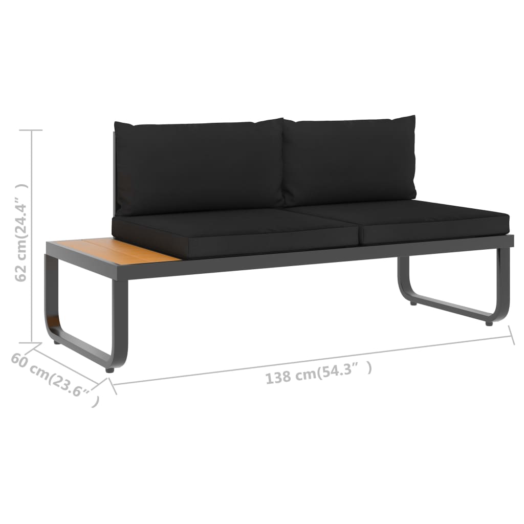 4-Tlg. Garten-Ecksofa-Set Mit Auflagen Aluminium Und Wpc