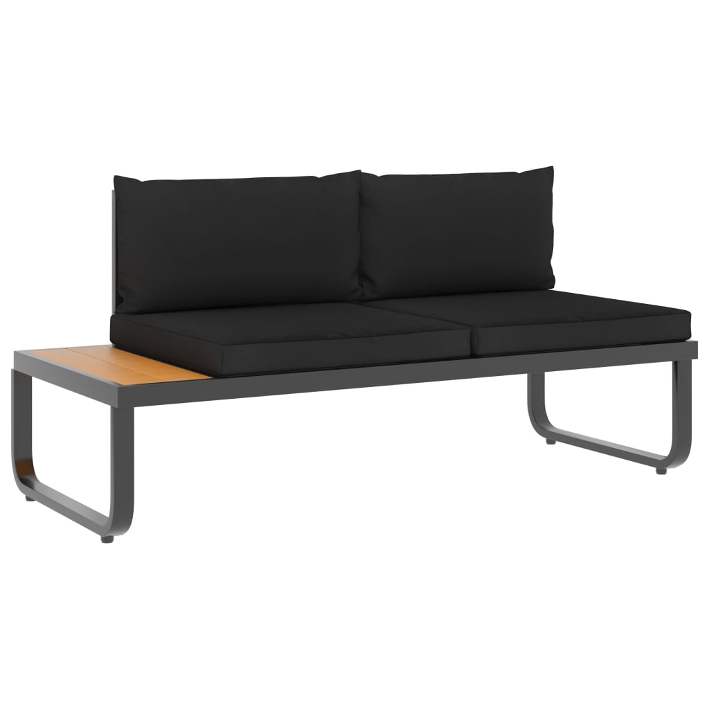 4-Tlg. Garten-Ecksofa-Set Mit Auflagen Aluminium Und Wpc