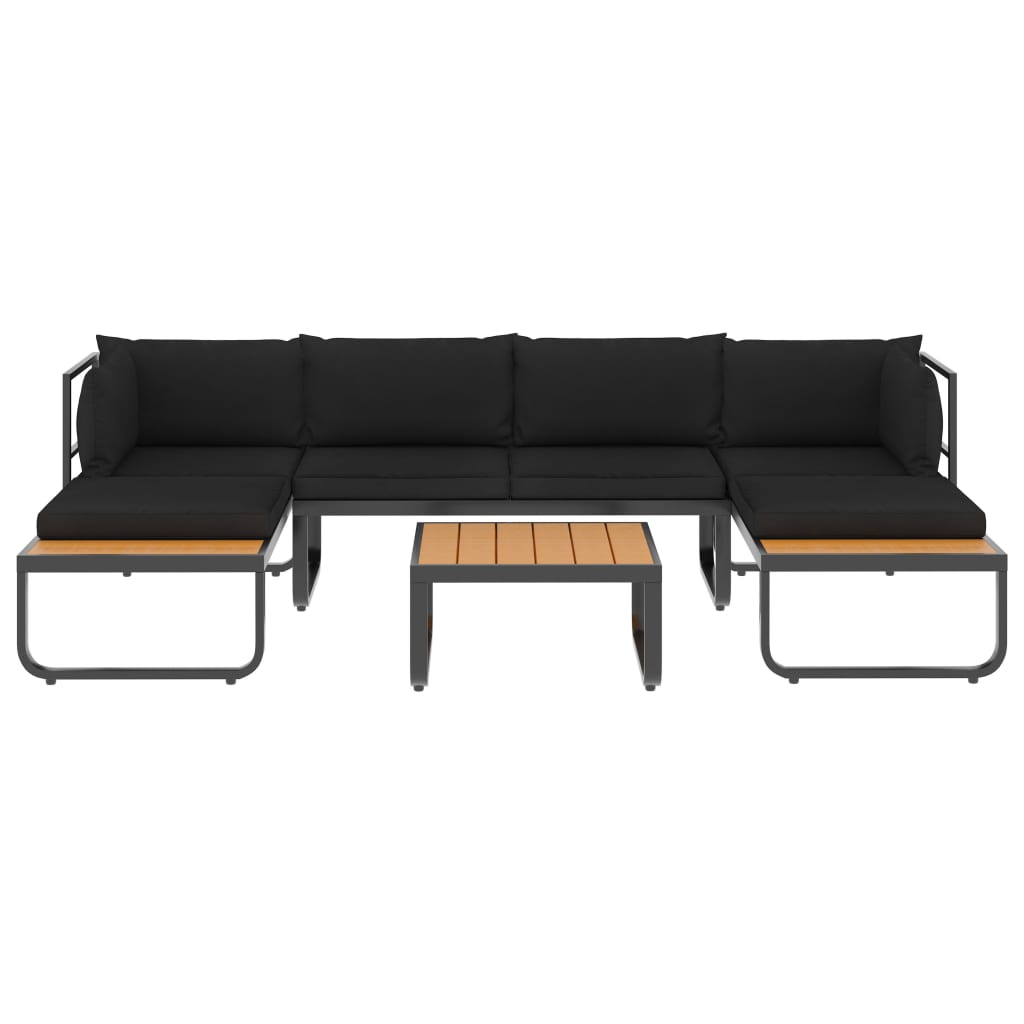 4-Tlg. Garten-Ecksofa-Set Mit Auflagen Aluminium Und Wpc