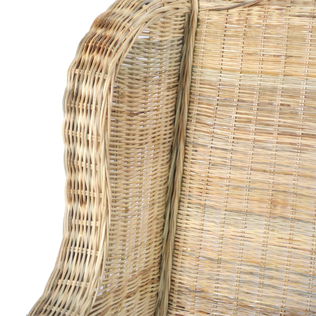 Sessel Mit Kissen Natur-Rattan Und Leinen