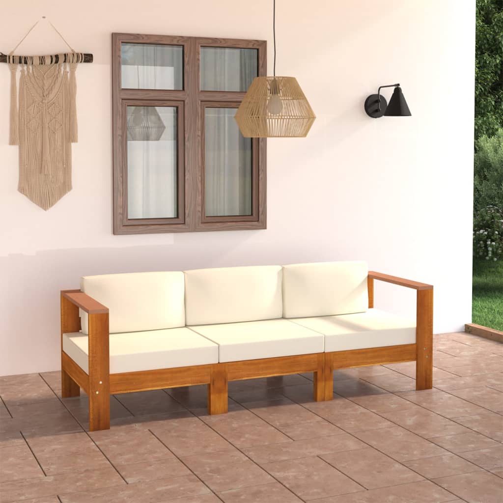 8-Tlg. Garten-Lounge-Set Mit Auflagen Massivholz Akazie