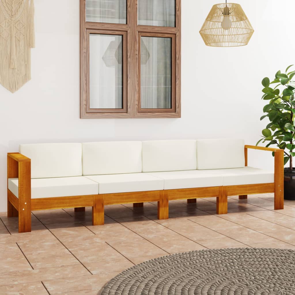 8-Tlg. Garten-Lounge-Set Mit Auflagen Massivholz Akazie