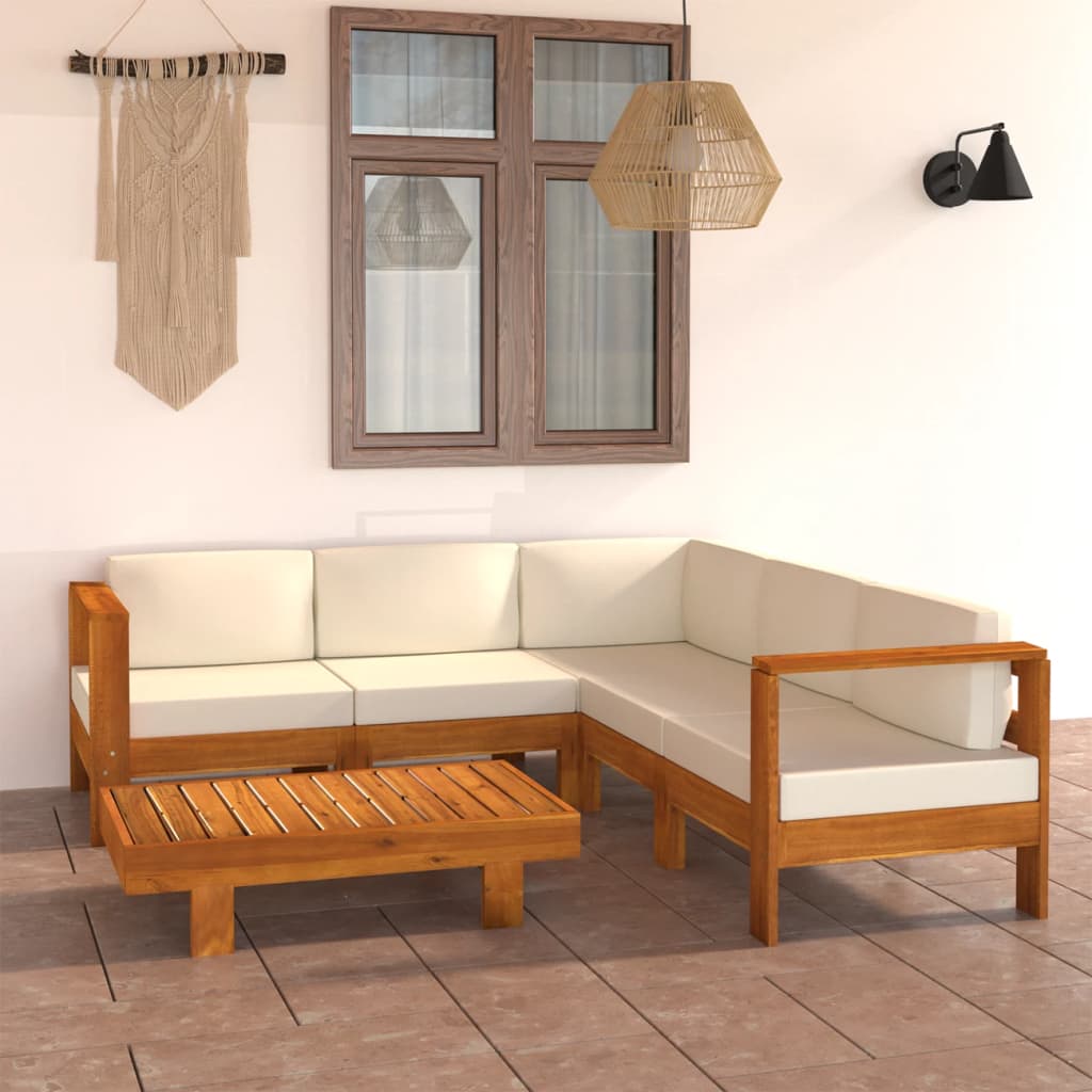 8-Tlg. Garten-Lounge-Set Mit Auflagen Massivholz Akazie