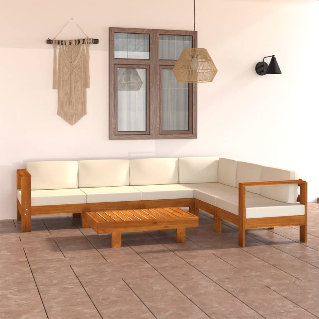 8-Tlg. Garten-Lounge-Set Mit Auflagen Massivholz Akazie