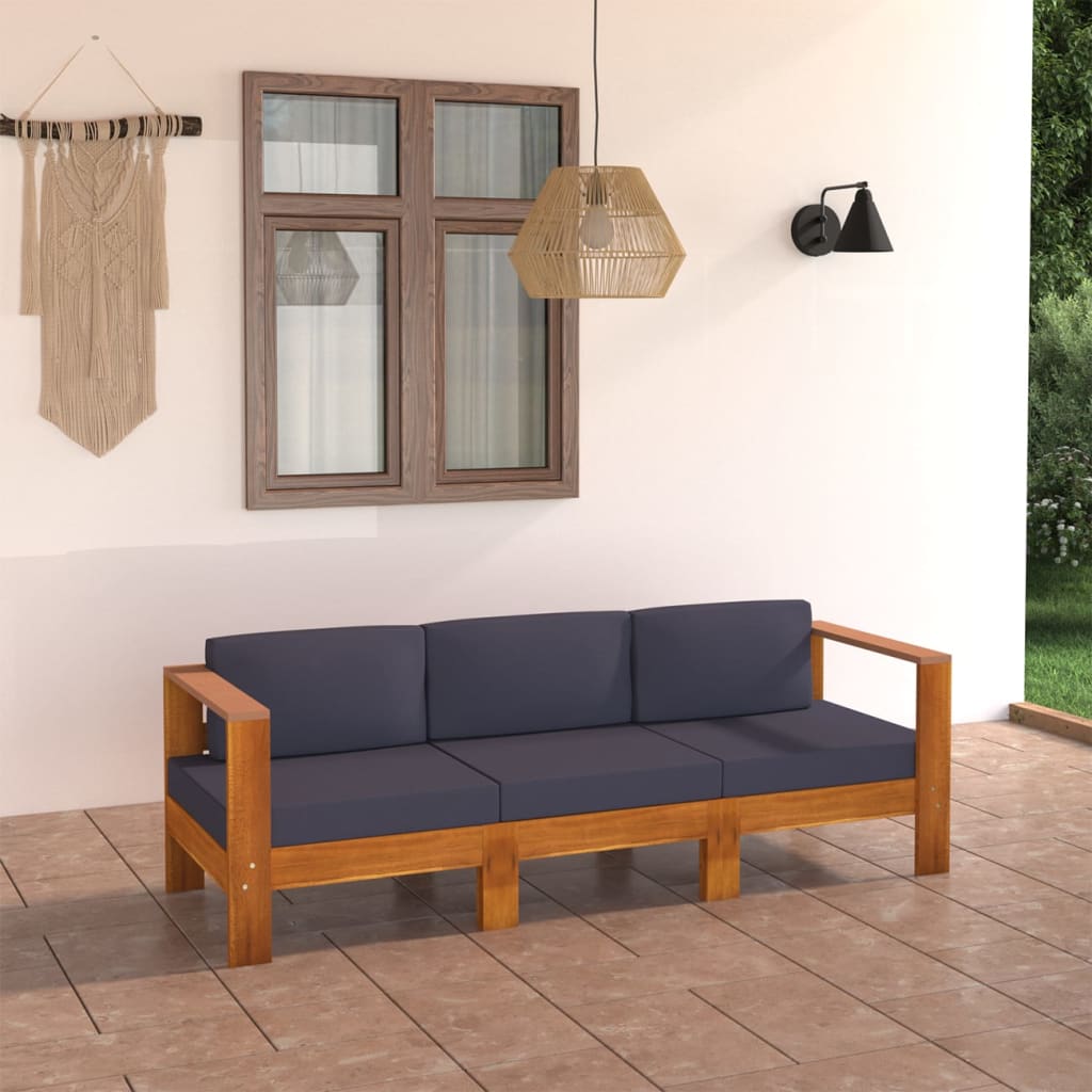 8-Tlg. Garten-Lounge-Set Mit Auflagen Massivholz Akazie