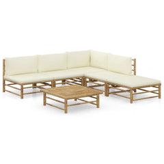 Garten-Lounge-Set mit Kissen Bambus