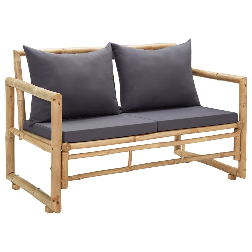 2-Sitzer Gartensofa Mit Polstern Bambus