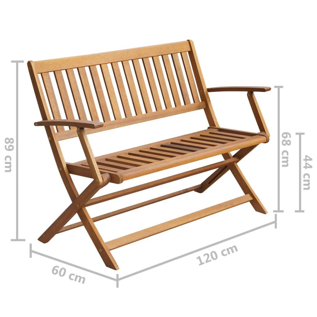 Gartenbank Mit Auflage 120 Cm Massivholz Akazie