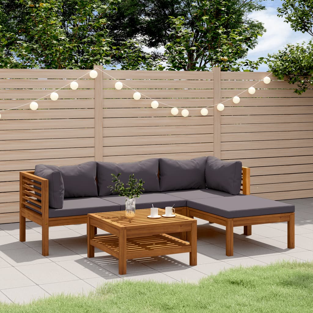 8-Tlg. Garten-Lounge-Set Mit Kissen Massivholz Akazie