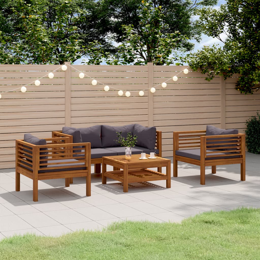 8-Tlg. Garten-Lounge-Set Mit Kissen Massivholz Akazie