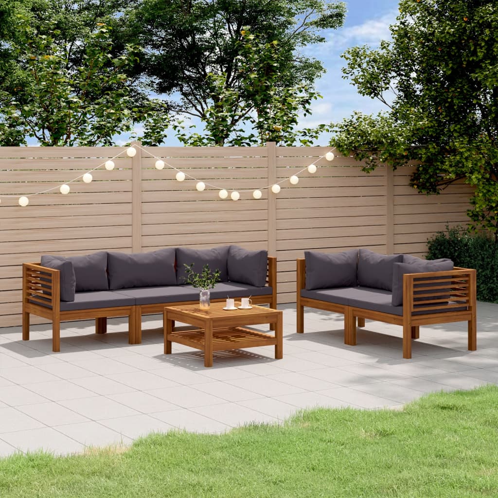 8-Tlg. Garten-Lounge-Set Mit Kissen Massivholz Akazie