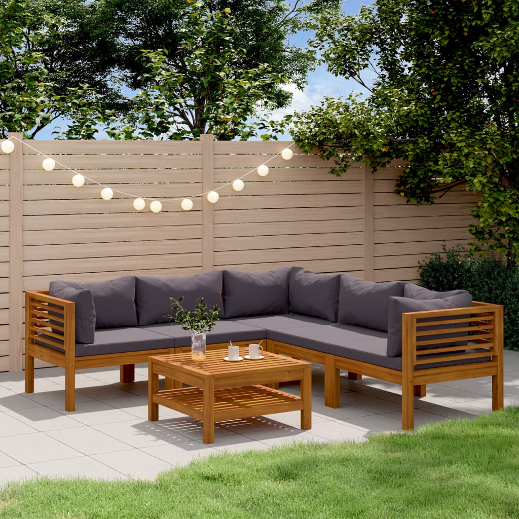 8-Tlg. Garten-Lounge-Set Mit Kissen Massivholz Akazie