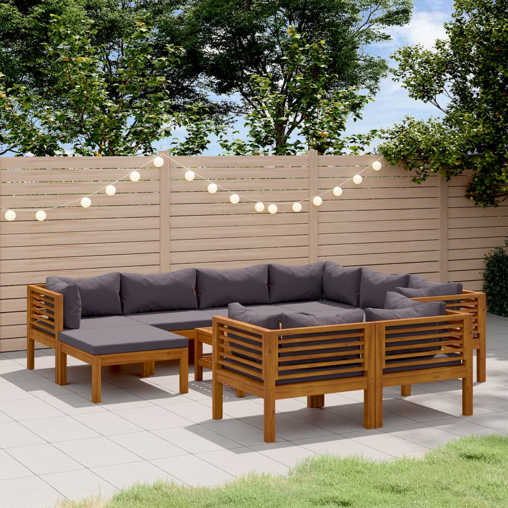 8-Tlg. Garten-Lounge-Set Mit Kissen Massivholz Akazie