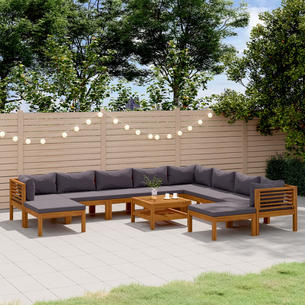 8-Tlg. Garten-Lounge-Set Mit Kissen Massivholz Akazie