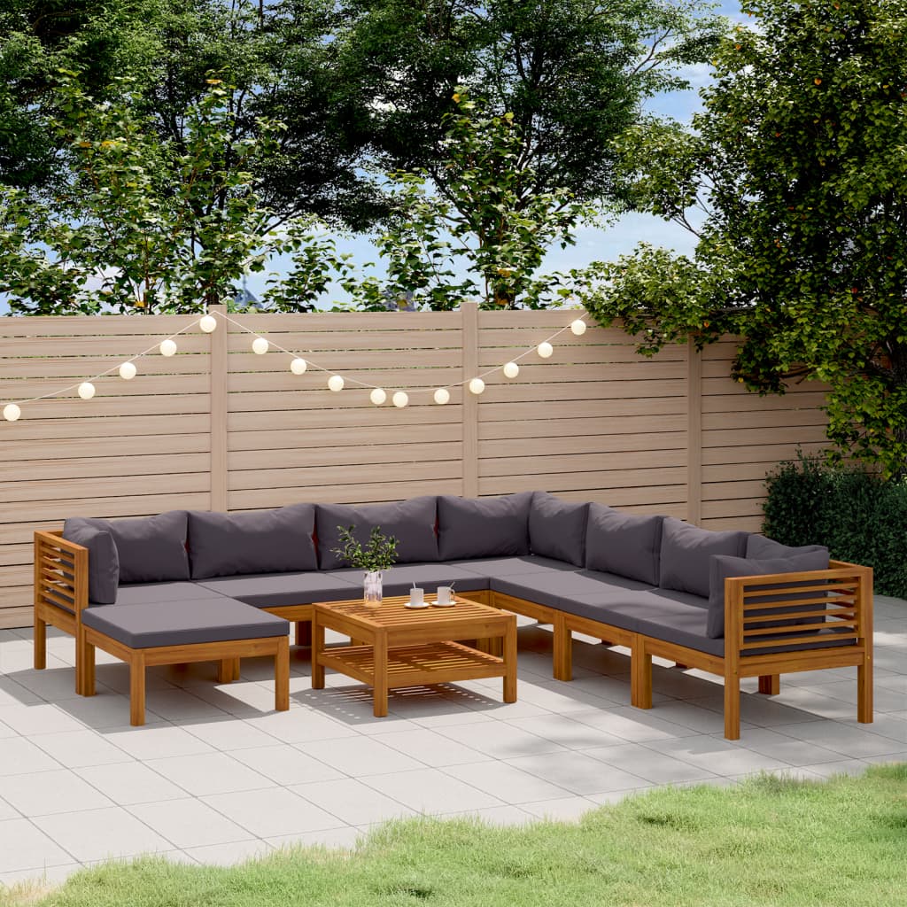 8-Tlg. Garten-Lounge-Set Mit Kissen Massivholz Akazie