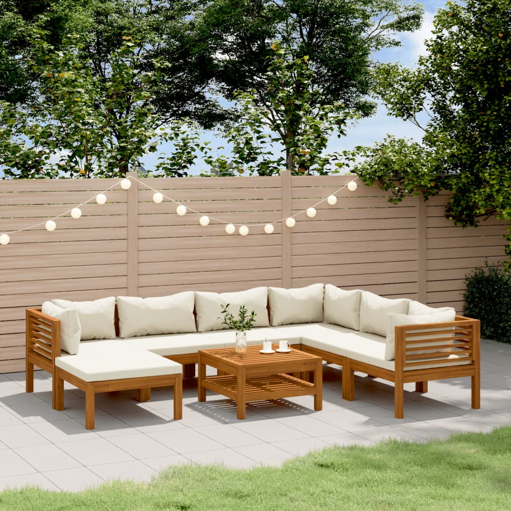 8-Tlg. Garten-Lounge-Set Mit Kissen Massivholz Akazie