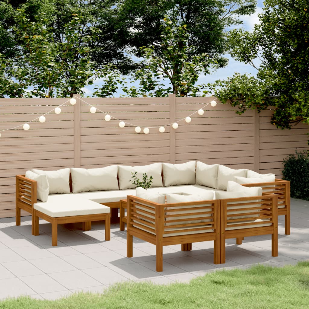 8-Tlg. Garten-Lounge-Set Mit Kissen Massivholz Akazie