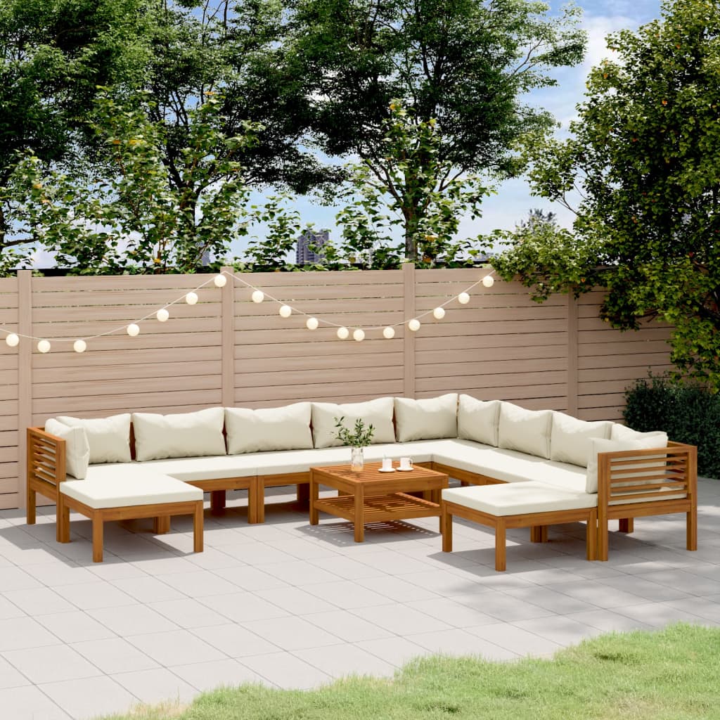 8-Tlg. Garten-Lounge-Set Mit Kissen Massivholz Akazie