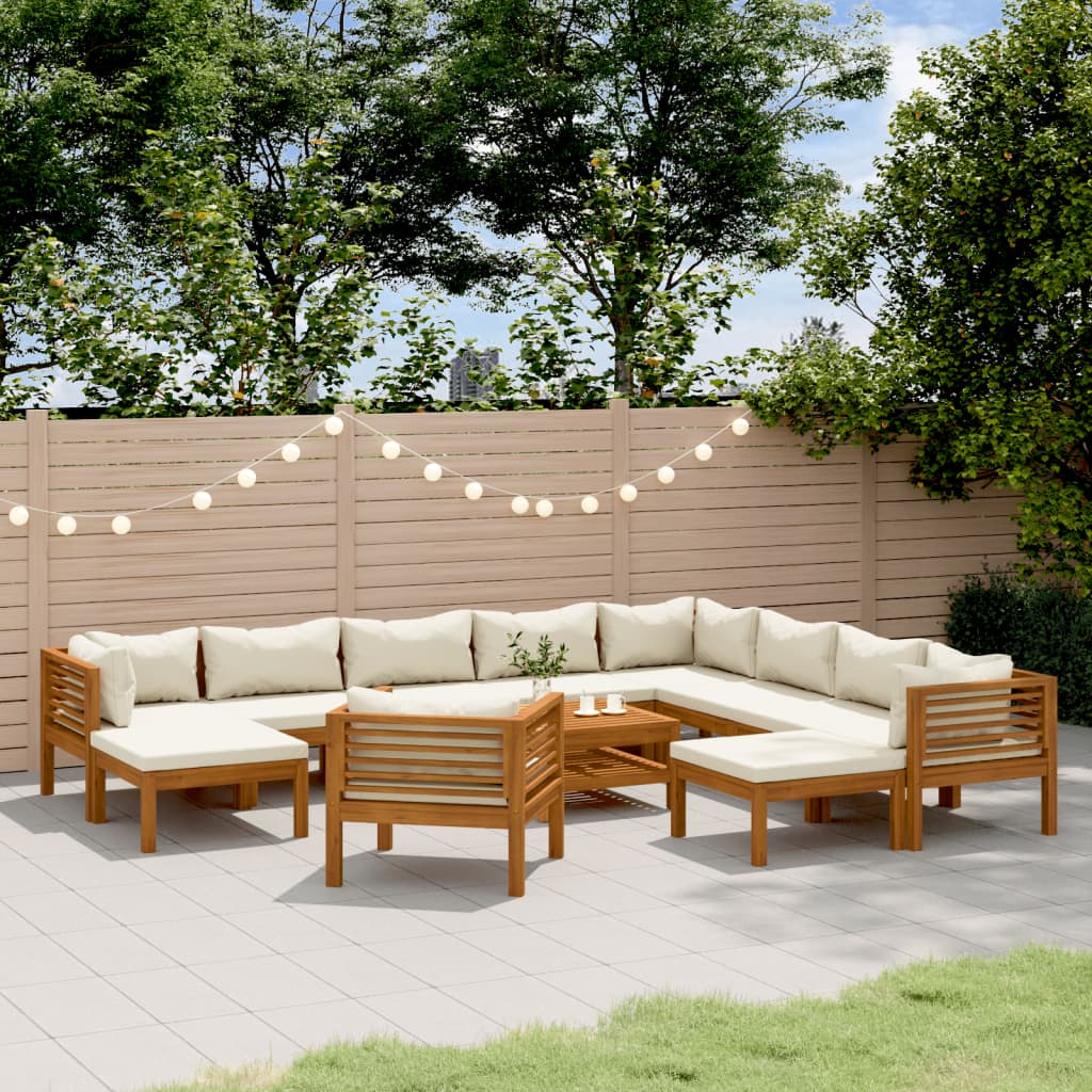 8-Tlg. Garten-Lounge-Set Mit Kissen Massivholz Akazie