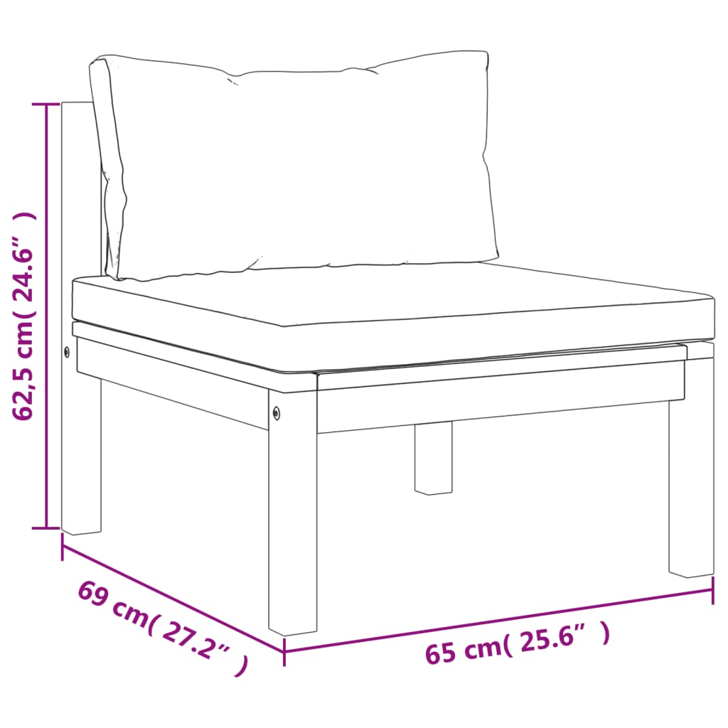 8-Tlg. Garten-Lounge-Set Mit Kissen Massivholz Akazie