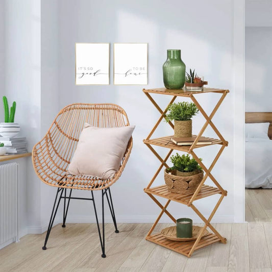 Home&Styling Klappregal Mit 4 Böden Bambus