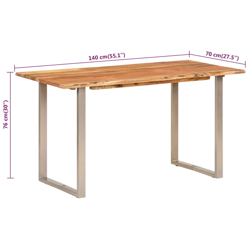 Esstisch 140X70X76 Cm Massivholz Akazie