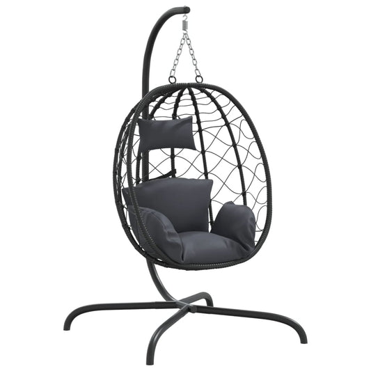 Hängesessel Ei Mit Kissen Poly Rattan & Stahl