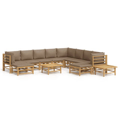 Garten-Lounge-Set Bambus mit Kissen