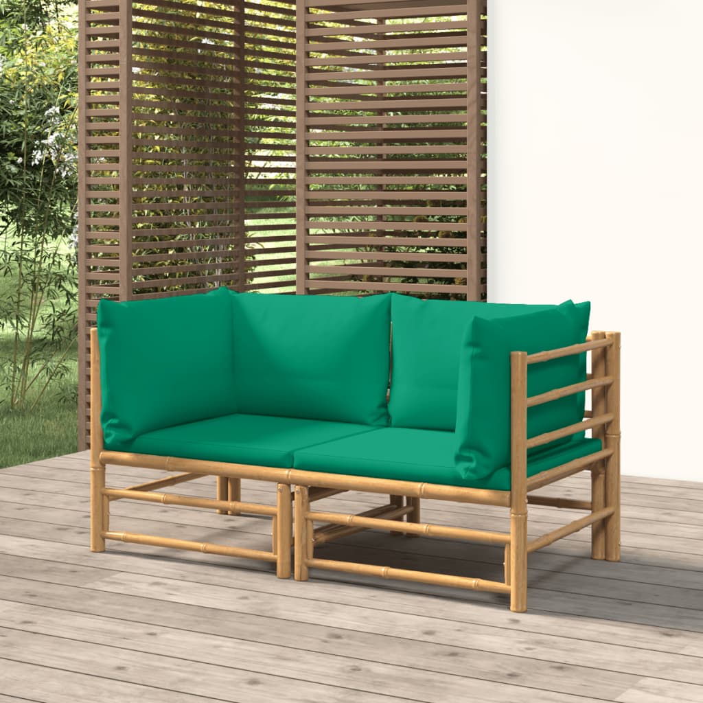 12-Tlg. Garten-Lounge-Set Mit Kissen Bambus