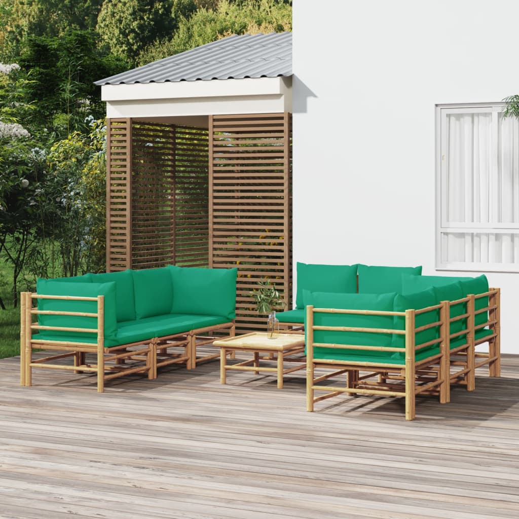 12-Tlg. Garten-Lounge-Set Mit Kissen Bambus