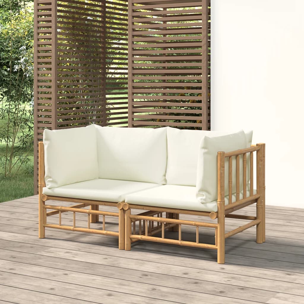 10-Tlg. Garten-Lounge-Set Mit En Kissen Bambus