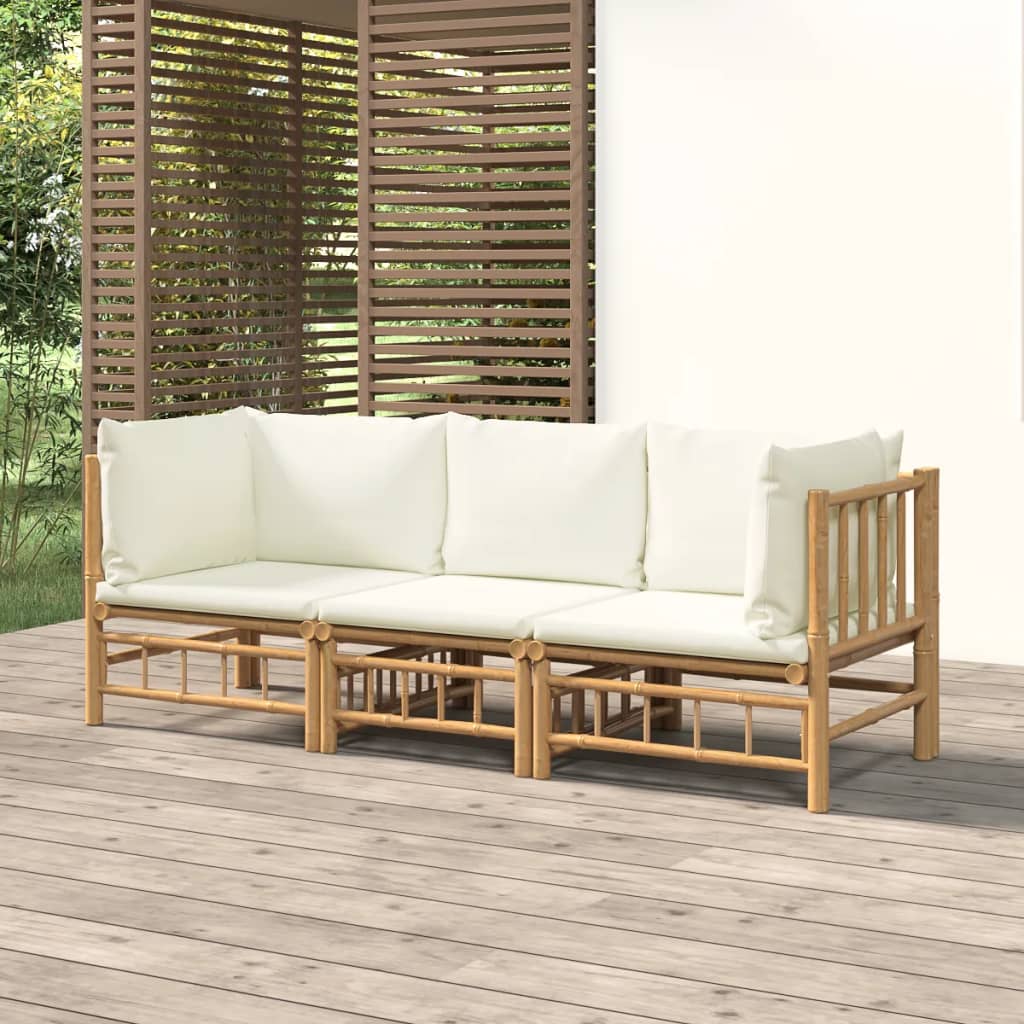 10-Tlg. Garten-Lounge-Set Mit En Kissen Bambus