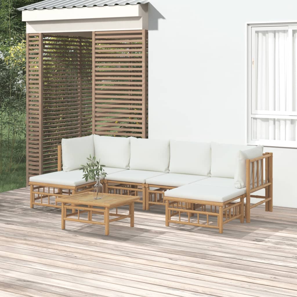 10-Tlg. Garten-Lounge-Set Mit En Kissen Bambus