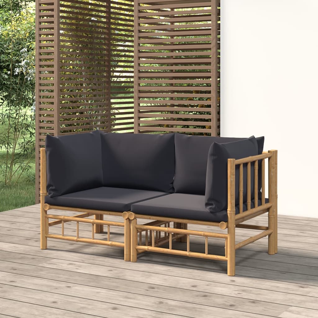 10-Tlg. Garten-Lounge-Set Mit En Kissen Bambus