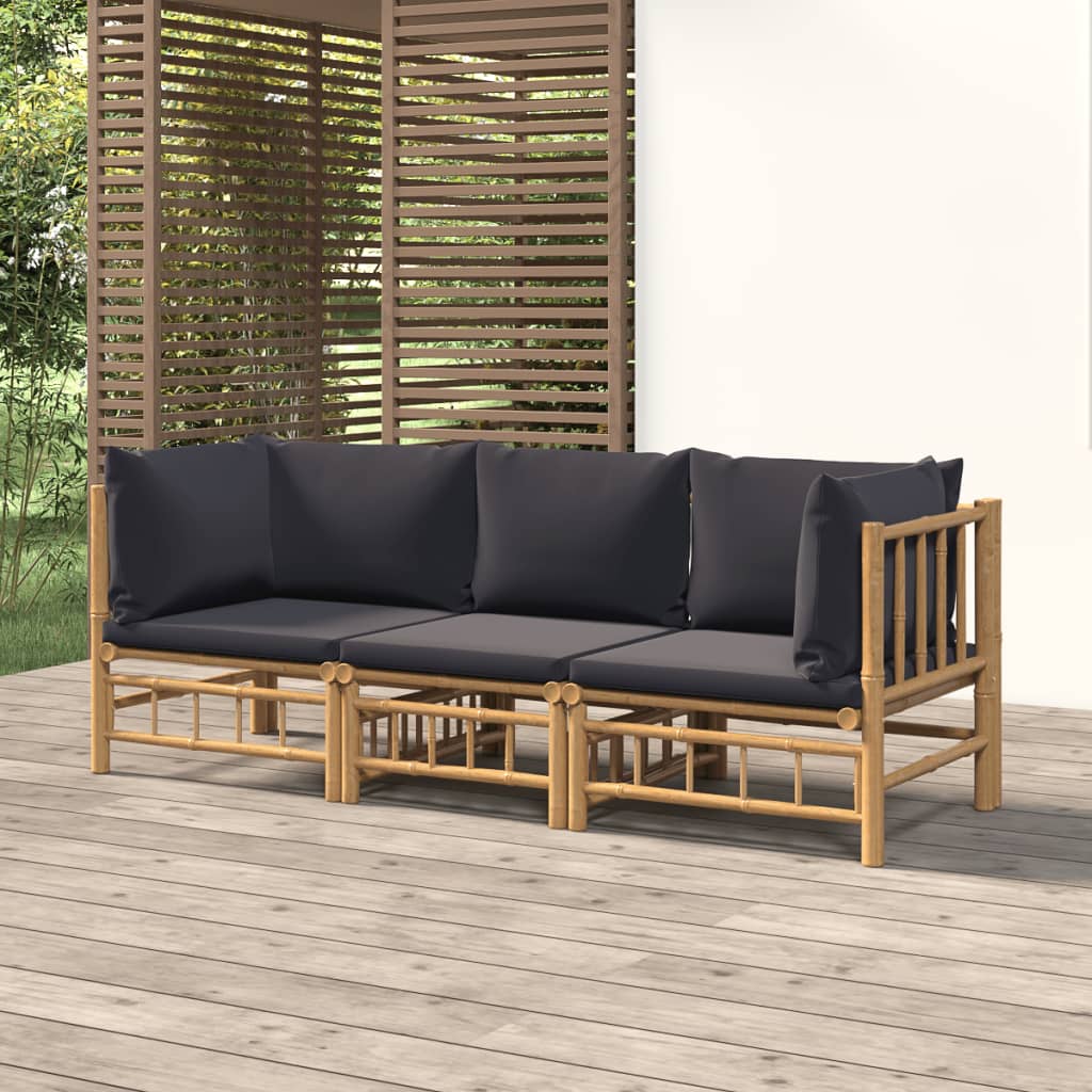 10-Tlg. Garten-Lounge-Set Mit En Kissen Bambus