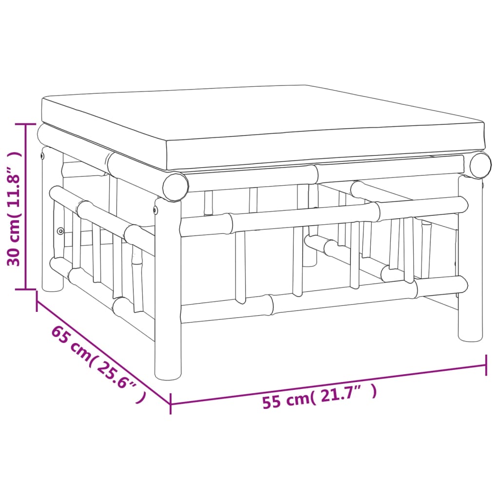 10-Tlg. Garten-Lounge-Set Mit En Kissen Bambus