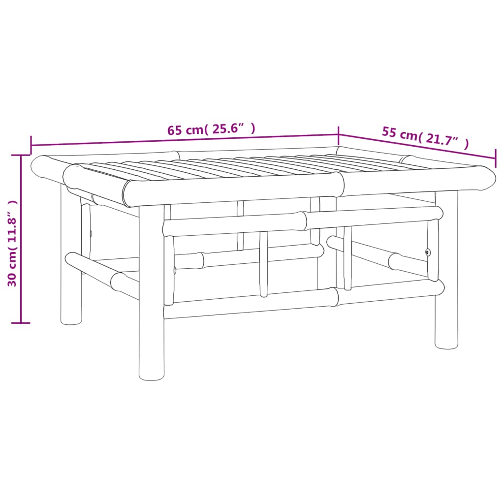 10-Tlg. Garten-Lounge-Set Mit En Kissen Bambus