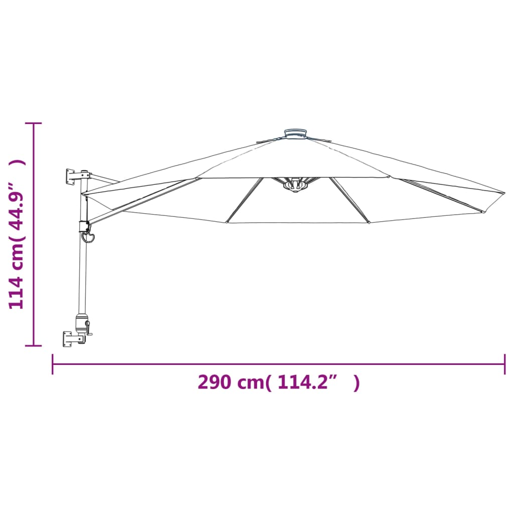 Wand-Sonnenschirm Knall 290 Cm