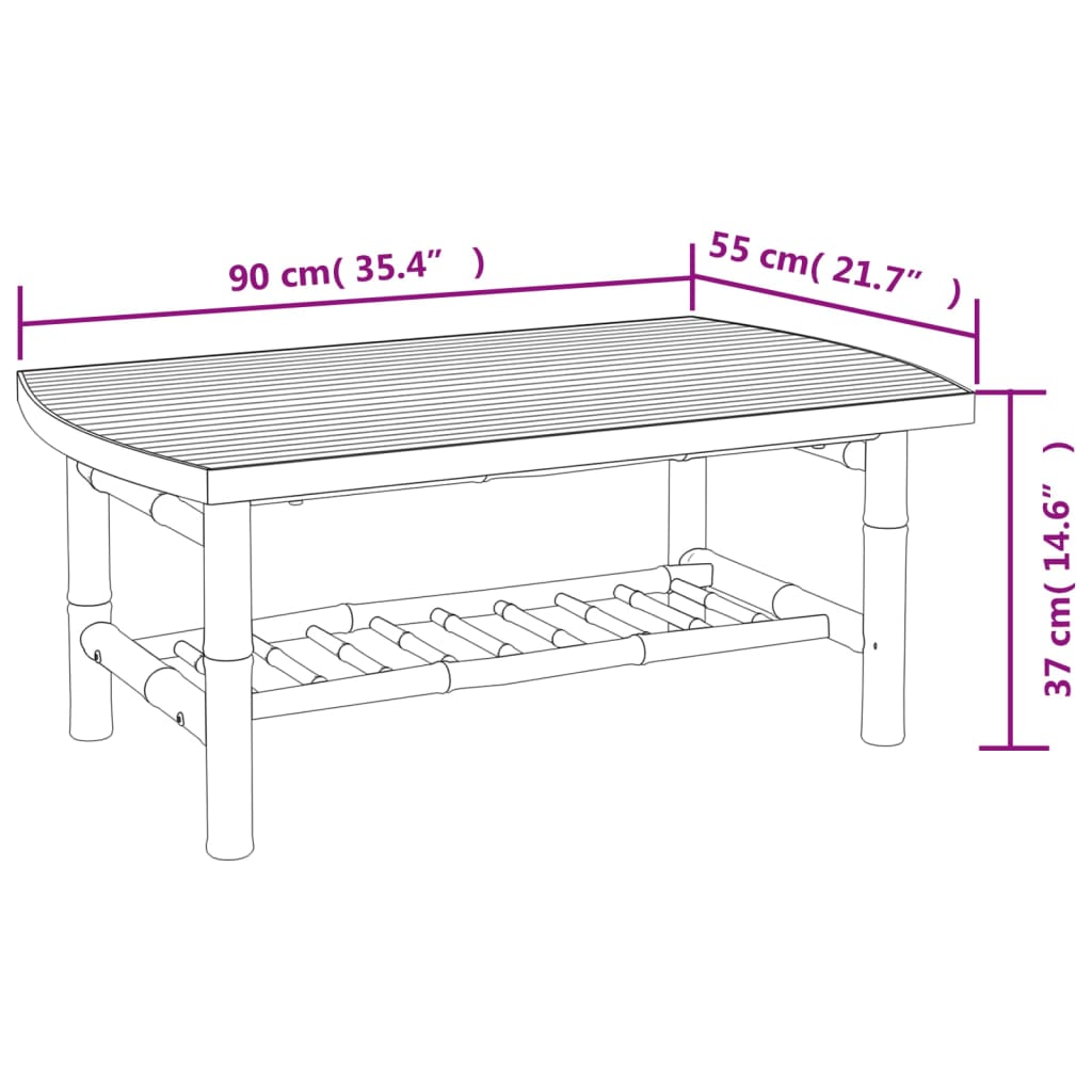 5-Tlg. Garten-Lounge-Set Mit En Kissen Bambus