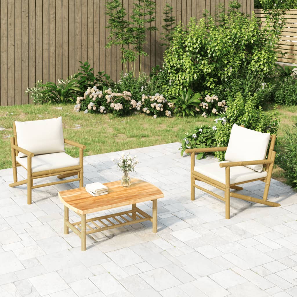 5-Tlg. Garten-Lounge-Set Mit En Kissen Bambus