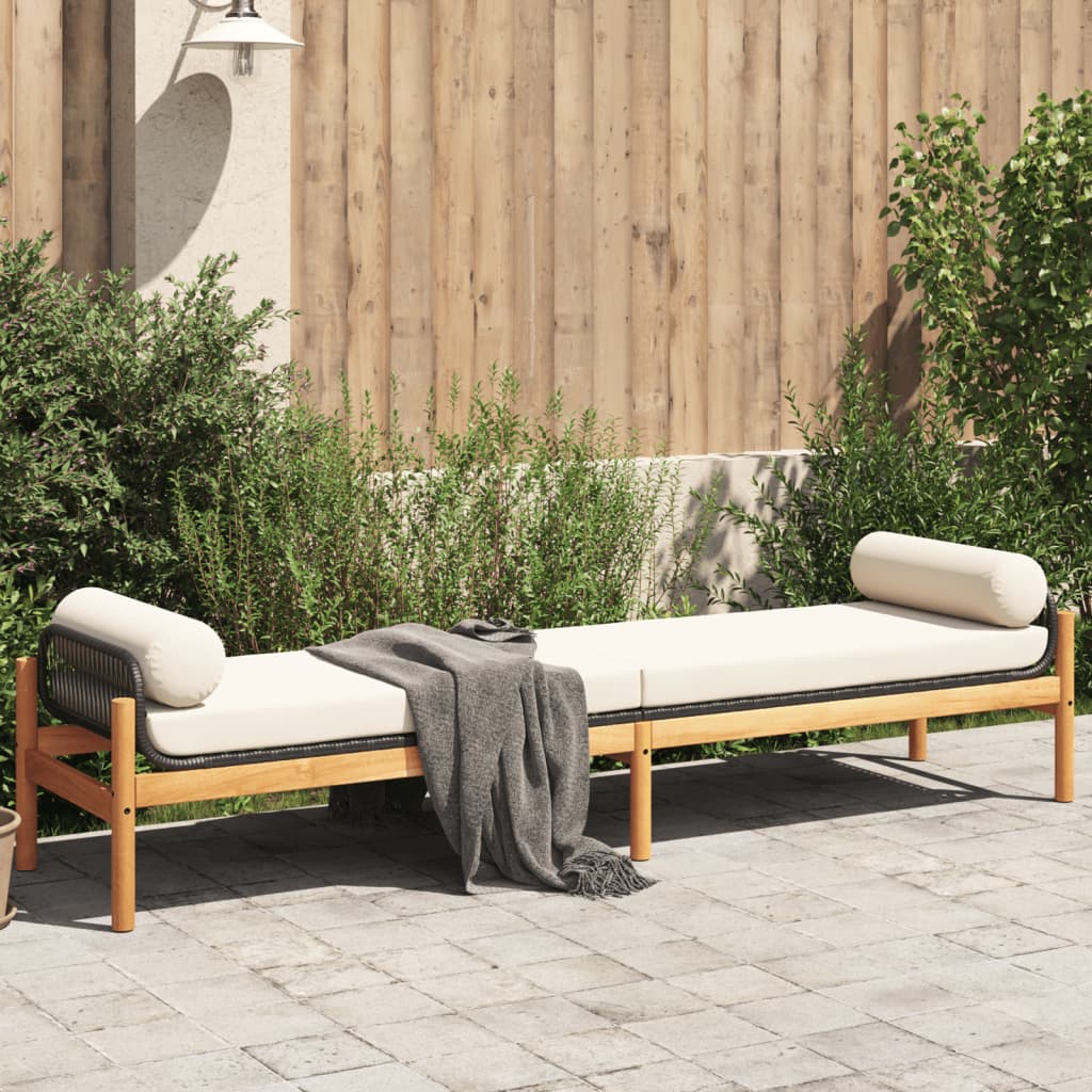 Gartenbank Mit Kissen Poly Rattan Akazie