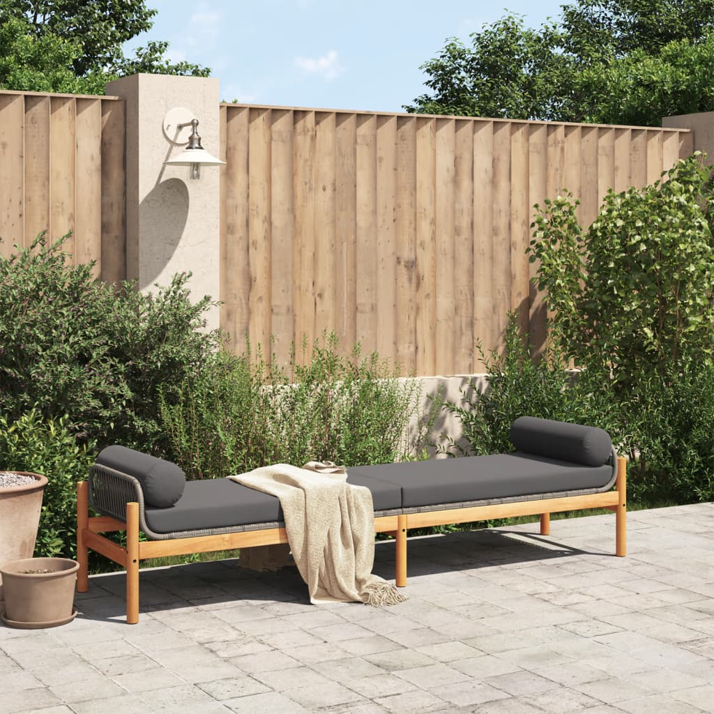 Gartenbank Mit Kissen Poly Rattan Akazie