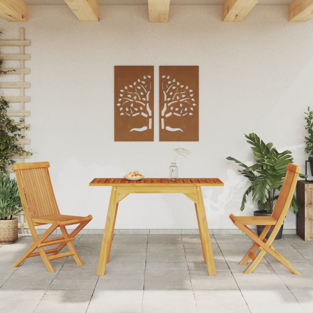 Garten-Esstisch 110X56X75 Cm Massivholz Akazie